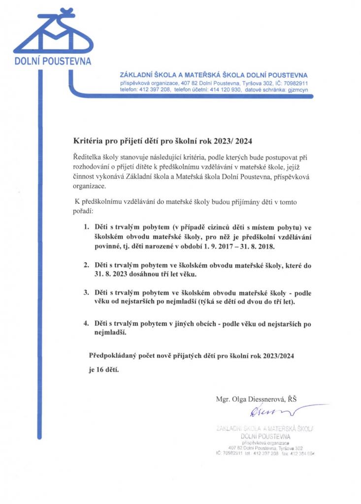 Kritéria MŠ