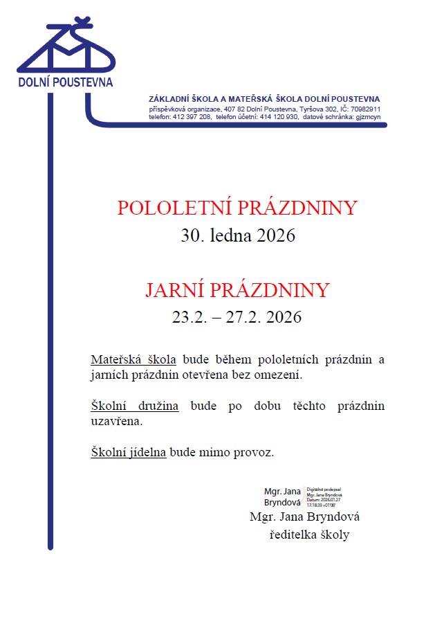 Oznámení o provozu