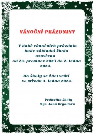 Vánoční prázdniny